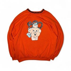Vintage 90s Tultex Halloween Sweatshirt Boo Bear Pumpkin Cat Graphic Crewneck